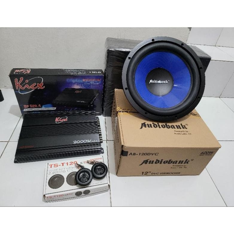 Terlaris Paket Audio Mobil Berkualitas Power Kicx Subwoofer 12 Inch