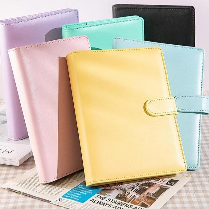 

Sale Binder A5 Kulit Sintetis 6 Ring Binder Keuangan Tabungan Warna Macaron Pengunci Magnet