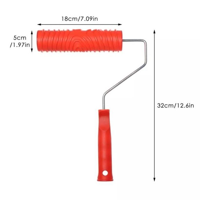 Kuas Roller Brush Rol Cetak motif kayu cat lem dinding wallpapper