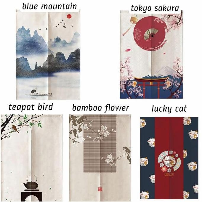 TIRAI PINTU / Gorden pintu bermotif / Kain Linen