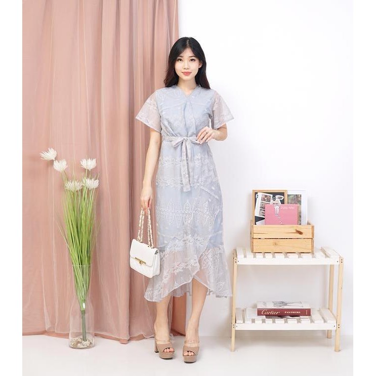 K089 Dress Kondangan Dress Pesta Mewah Dress model kimono Dress party full brokat  Premium A-Line dr