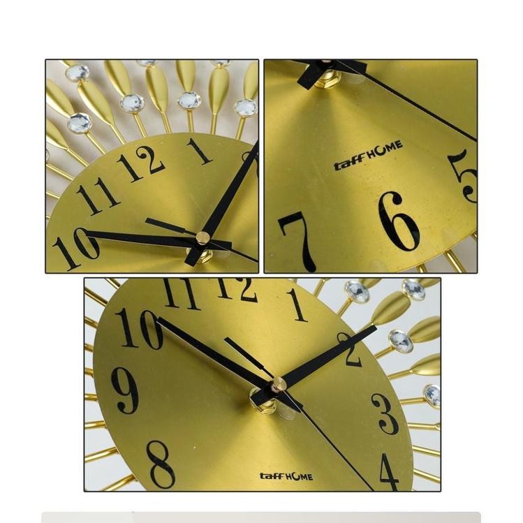 Jam Dinding Aesthetic Creatuve Luxury Diamond 3D Jam Unik Bahan Metal Jam Dinding Besar Alarm Wall-M