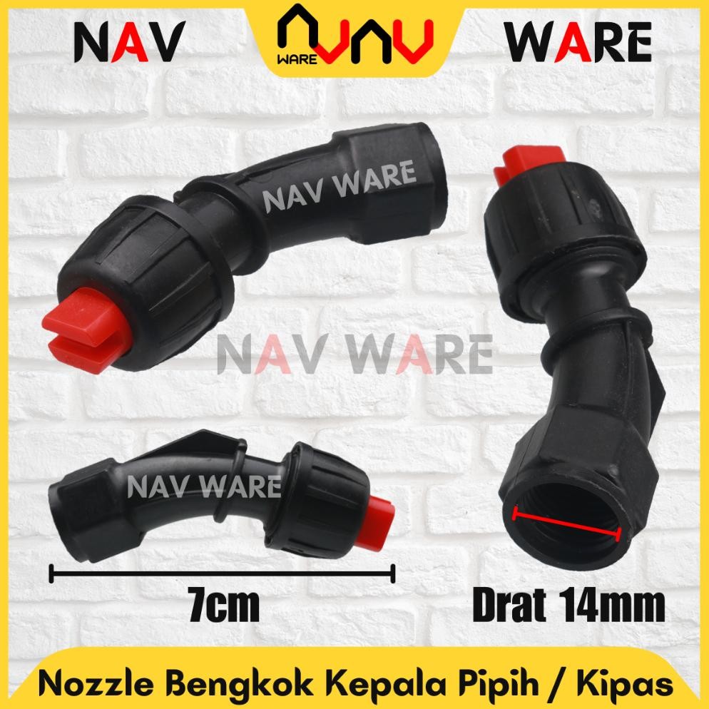 Nozzle Plastik Kepala Pipih / Kipas Drat Dalam M14 14mm / Mata Sprayer Alat Semprot Hama Tanaman Ele