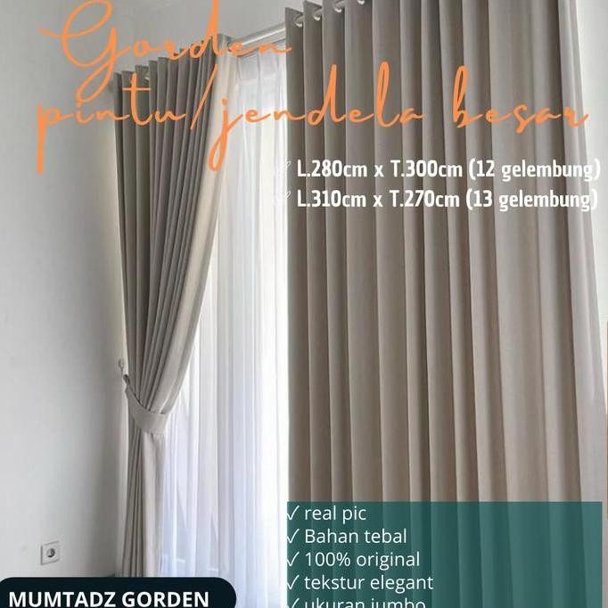 Gorden blackout ukuran jumbo/Tirai pintu jendela besar L.310 T.270 cm