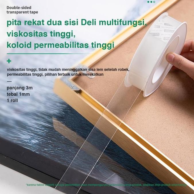 

promo double tape deli transparan 3cm x 1,5m anti bau model 33605
