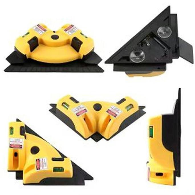 Laser Level Line Lantai Keramik Dinding Alat Ukur Sudut Siku Waterpass 90 Derajat Vertikal - Waterpa