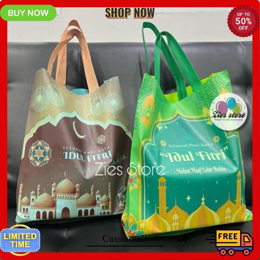 

Tas Souvenir Lebaran / Goodie Bag Idul Fitri / Tas Hampers Laminasi M Bisa Cod