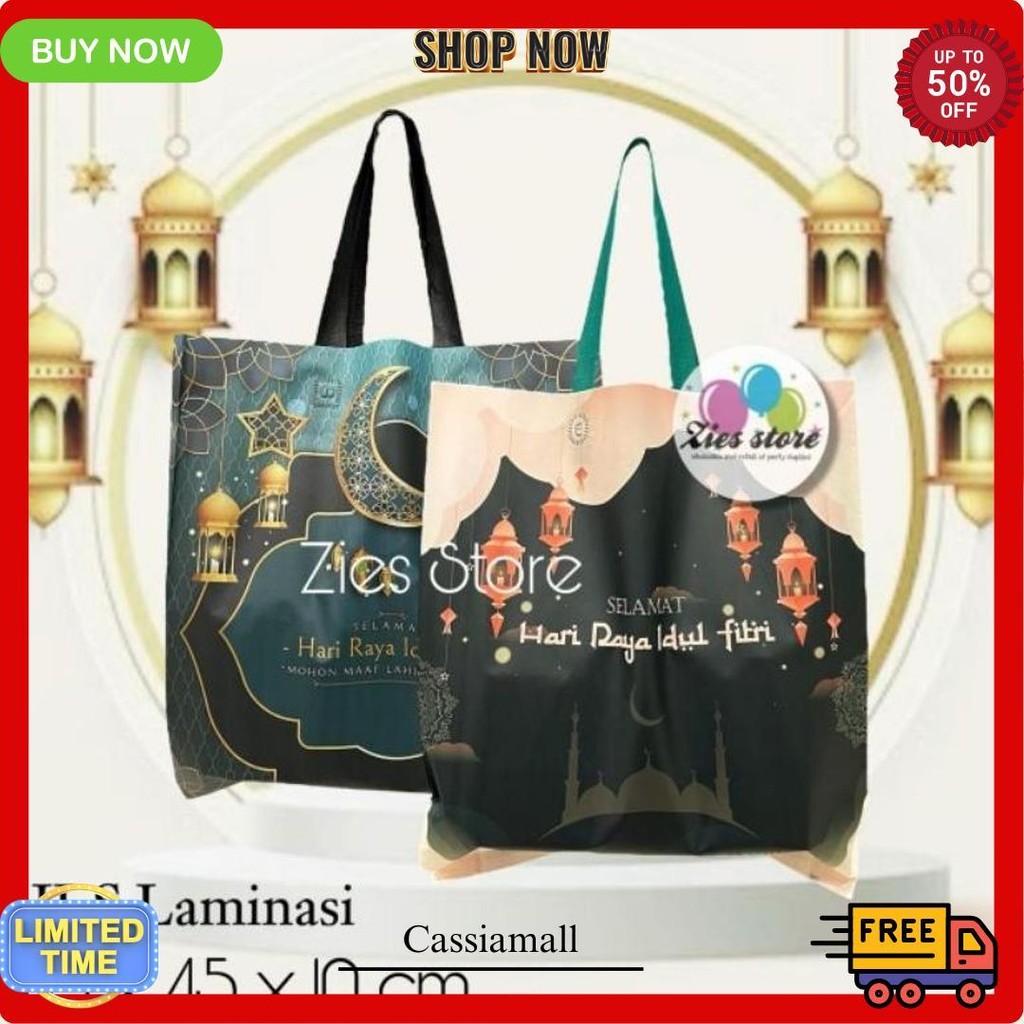 

Tas Souvenir Lebaran / Goodie Bag Idul Fitri / Tas Hampers Laminasi L Original Produk