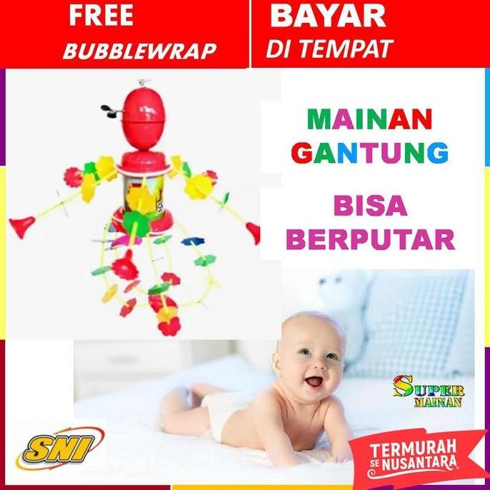 Mainan Gantung Bayi Putar Musik 2-9 Bulan Murah Termurah