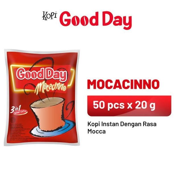 

original good day mocacinno 1 bag (50x20gr) - kopi instan creamy coklat