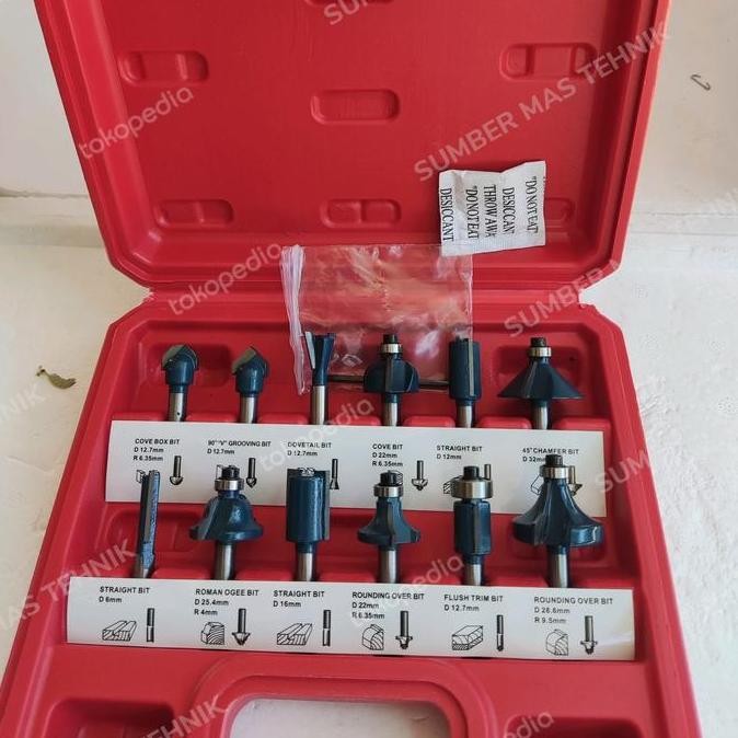 Terbaru (1) MATA ROUTER KAYU SET PISAU PROFIL KAYU AS 6.35MM MATA TRIMER sumbermte Kualitas Baik