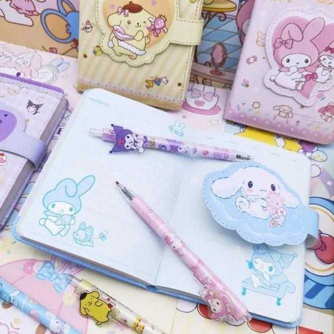 

Mk613 Notebook Sanrio Magnet Buku Tulis Anak 2 In 1 Gift Set Cute Kuromi Cinnamoroll Melody Cinnamorrol Paper Stationery