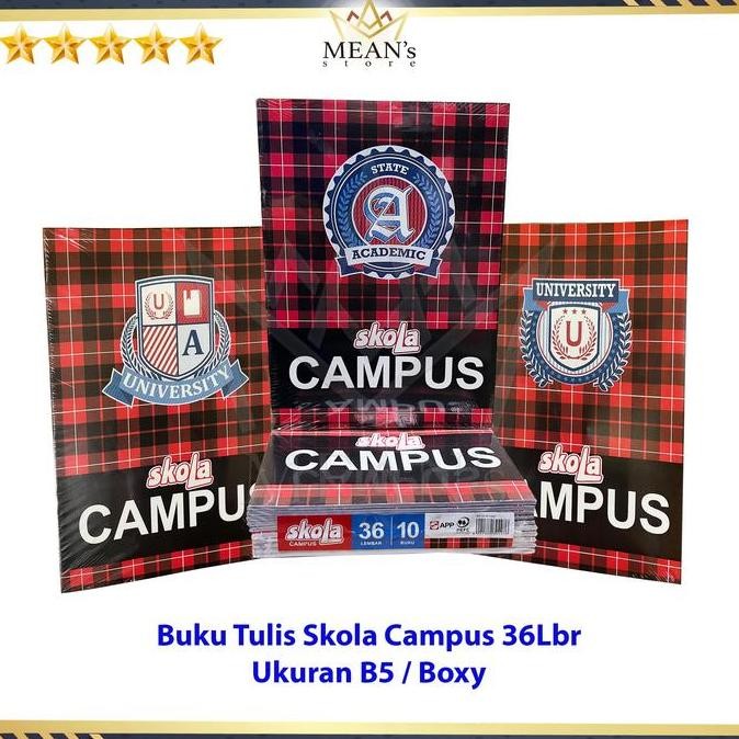 

Buku Tulis Skola Campus 36 Lembar Ukuran B5 / Boxy Per Pack Isi 10 Buku