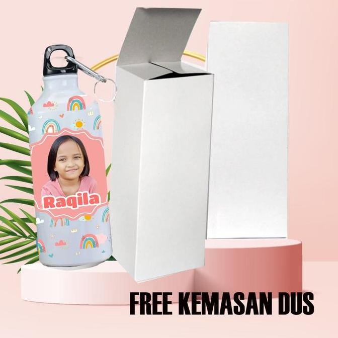 Tumbler Sport Custom Foto Sendiri & Nama Anak / Botol Minum Custom