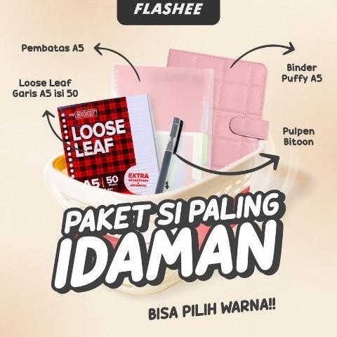 

Flashee Paket Binder Puffy 4in1 Binder Kuliah Dan Sekolah Sudah Termasuk Isi Binder