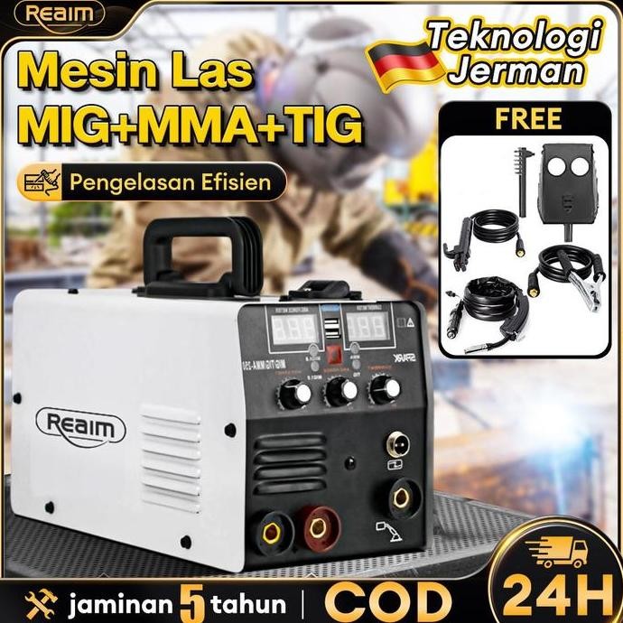 Mesin Las 3-IN-1 Welding Inverter MIG/MMA/TIG 120A Mesin Las Mig Tanpa Gas Mesin trafo las