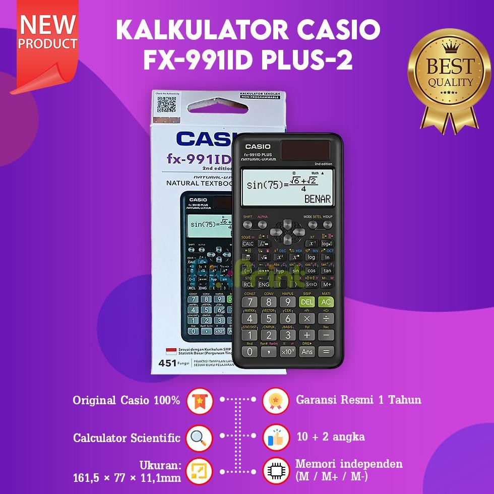 

Casio Kalkulator FX-991 ID Plus Scientific Calculator Casio