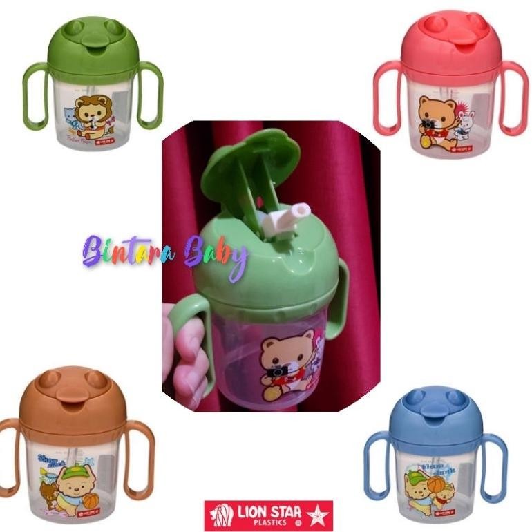 Training Cup Botol Minum Sedotan / Botol Minum sedotan dengan Handle Lion Star / Sedotan Pengganti L