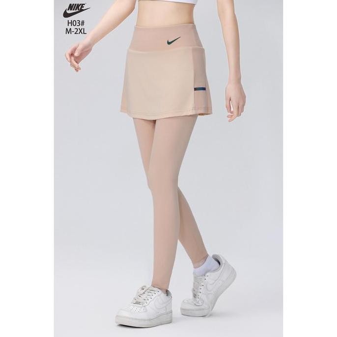 ROK PENDEK LEGGING PANJANG WANITA SPORT SKIRT ROK OLAHRAGA LARI GYM FITNESS SEPEDA TENNIS BADMINTON 