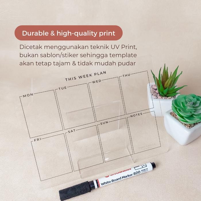 

SWG acrylic planner weekly & to do list