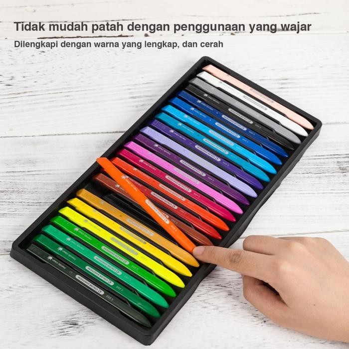 

SWG Deli Krayon Sekolah 24 Warna Cerah Bentuk segitiga ergonomis tidak beracun EC20020 stationery