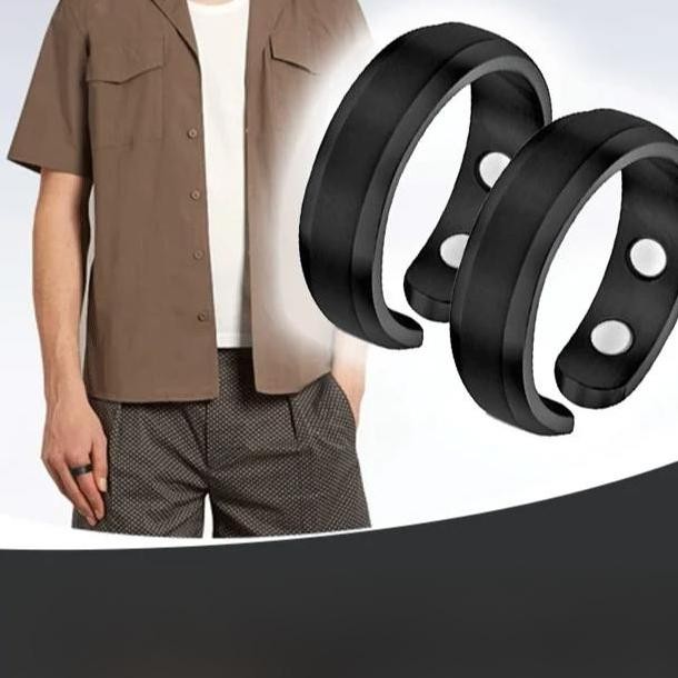Baru Magnetic Rose Gold Split Ring Magnetic Healthcare Men'S Ring