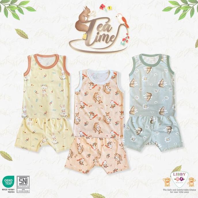 Libby - Tea Time | Setelan Oblong Singlet 3Stel