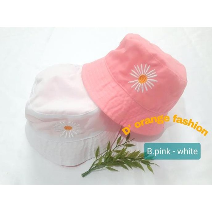Topi Bucket Anak Perempuan Cewek Bordir Bunga Daisy Topi Anak Daisy Topi Anak Perempuan Korea Style 
