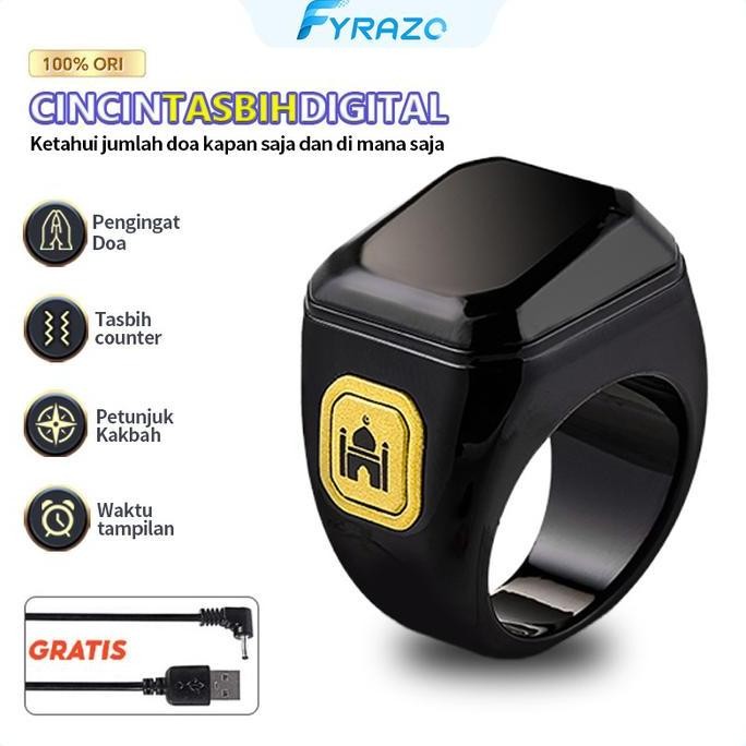 Baru CodCincin Muslim Cincin Doa Cincin Allah Islam Cincin Bluetooth Pintar Cincin Penghitung Kompas