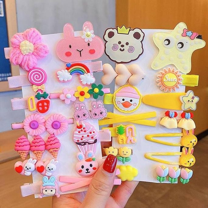 Set Jepit Isi 14 Pcs / Set Jepit Rambut Anak Lucu / Jepitan Aksesoris Rambut Anak Murah / Jepit Ramb