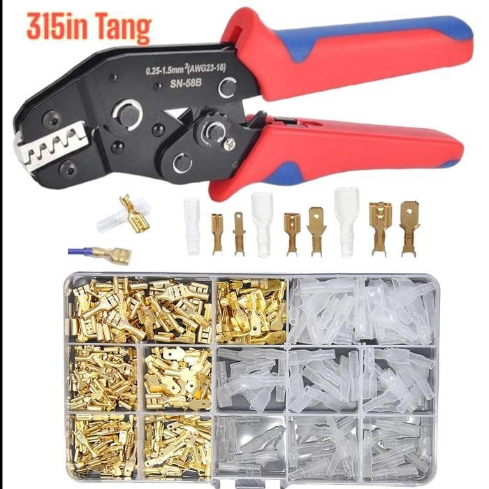 Set 720Pcs Skun Cewe Cowo Crimp Terminal Konektor Gepeng Tembaga With Insulated In Tang Crimper Kabe