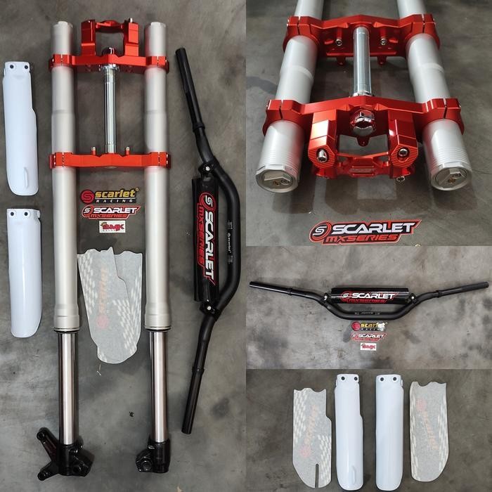 Shock Usd Double Adjuster Klx 910Mm Full Cnc + Stang - Scarlet Racing Original Dan Terpercaya
