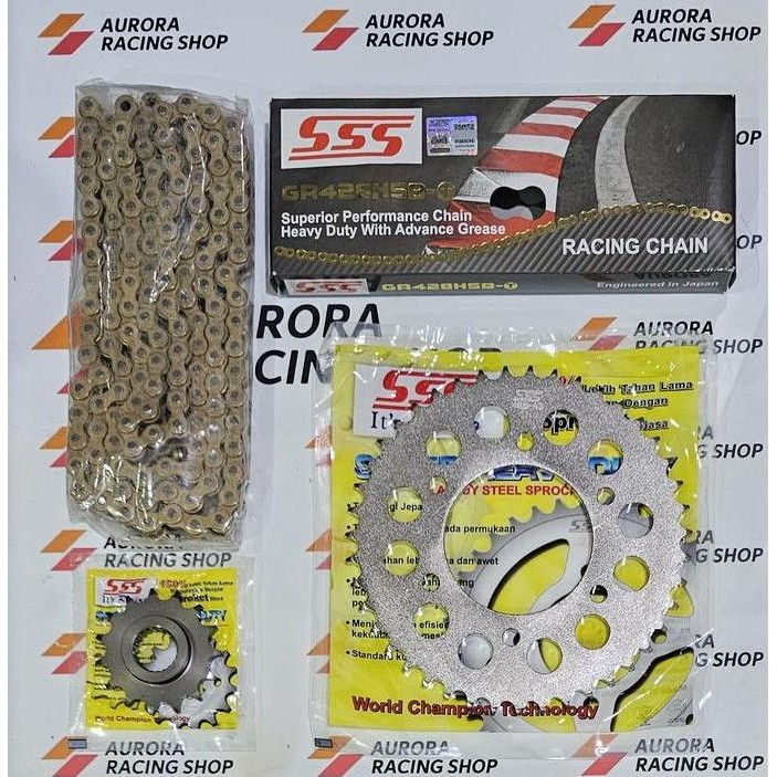 Gear Set Sss 428 Yamaha Scorpio & Rantai Sss 428 Hsbt