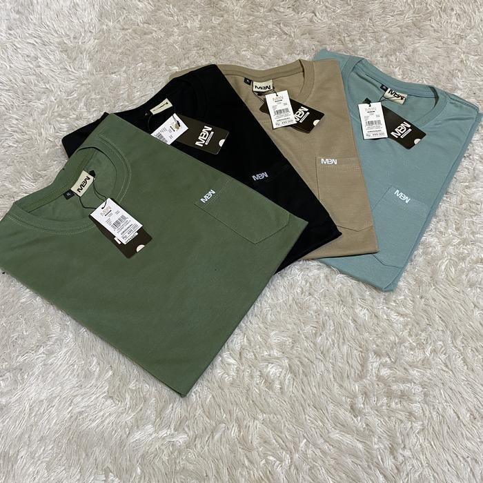 Paket 4 Pcs Kaos Polos Pocket Saku Pria Wanita Mbn L Xl Xxl | Kaos Distro Cowok Polos Saku Kantong M