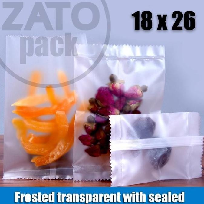 

18x26 cm 100 pcs Frosted Buram Transparent - Plastik biscuit packaging bungkus packaging kemasan Zatopack.