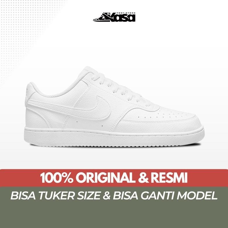 Sepatu Sneakers Pria Nike Court Vision Low Triple White Nugi