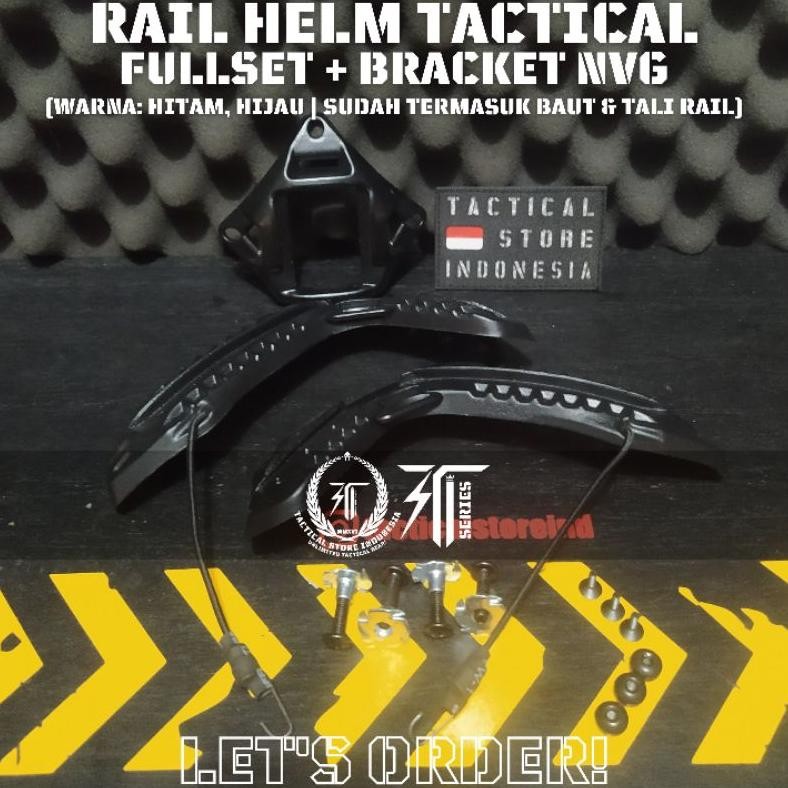 Part Helm Tactical - Rel Helm Balistic / Rail Helm Tactical dan Bracket NVG 1 Set (ABS) Nugi