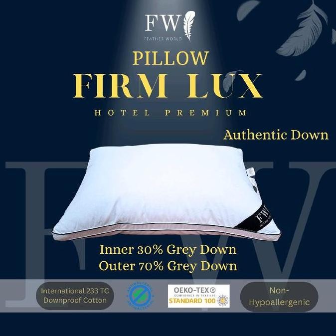 TERLARIS - Bantal Bulu Angsa Firm Lux Bulu Angsa Asli Bantal Hotel Chamber Pillow Firm