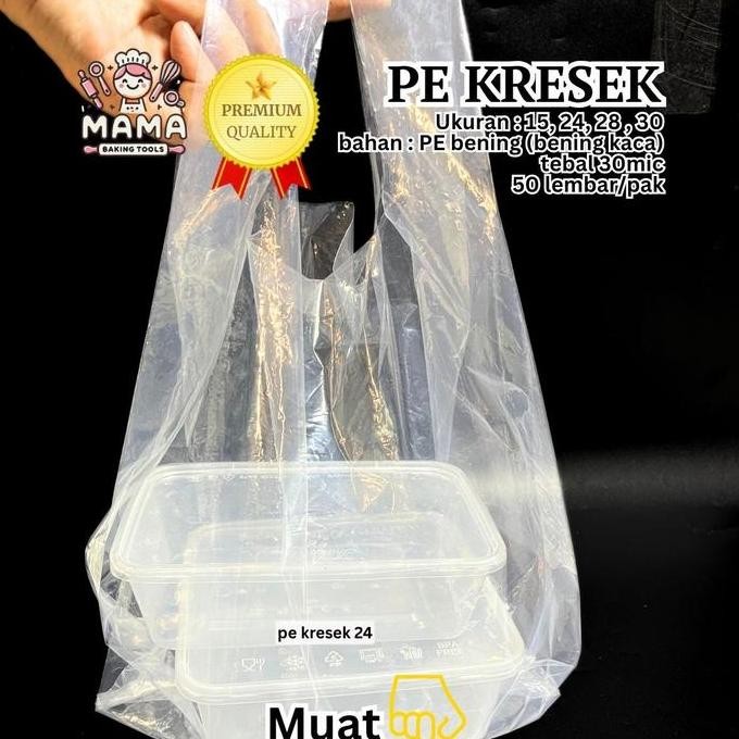 

:<:<:<:<] Kantong Plastik Bening PE 24 / Kantong Kresek Bening PE 24 Party / Kantong Plastik PE Bening Ukuran 24 Isi 50 Pcs Murah Berkualitas