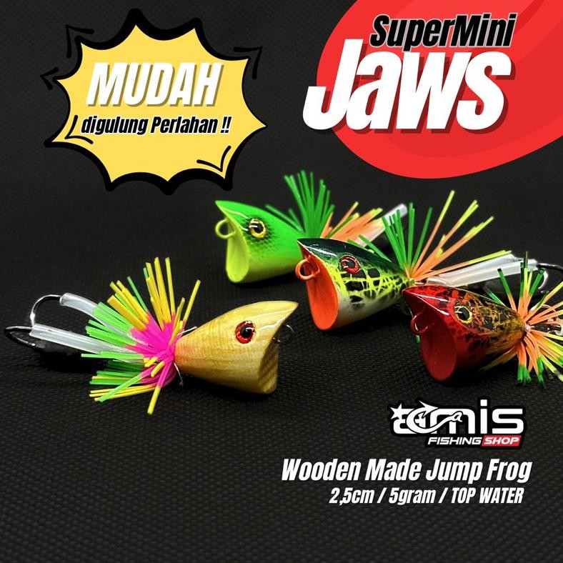 Super Mini Jaws 2.5cm Lure Umpan Casting Gabus Toman Jump Frog Nugi
