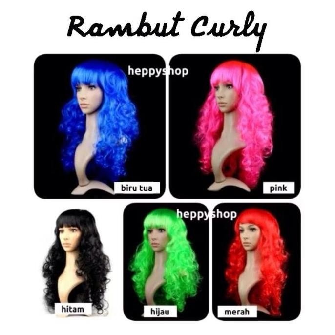 ------] Rambut Palsu Panjang Warna Wig Cosplay
