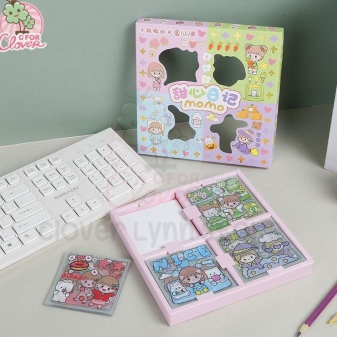 

Readyy!! STICKER SET KAWAII MOMO ISI 100 / STICKER VIRAL / Sticker Anti Air Mix