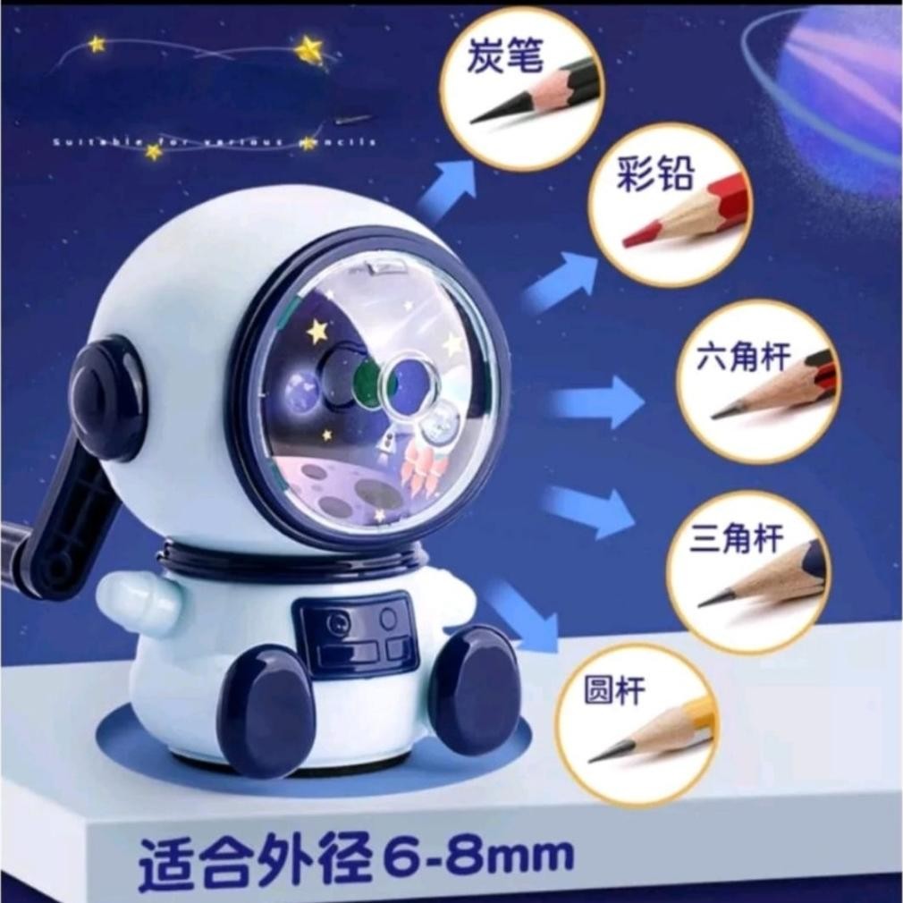 

Readyy!! Serutan astronout / serutan Pensil putar/ Rautan Pensil Putar / Ongotan / Sharpener / Peruncing Pensil Anti Karat/lagi trend***