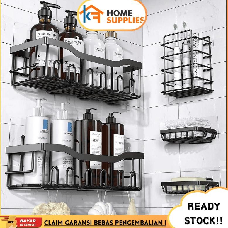KFRak Gantung Persegi Tempel Dinding Kamar Mandi / Rak Besi Gantung Jumbo Tempel Dinding Tanpa Bor