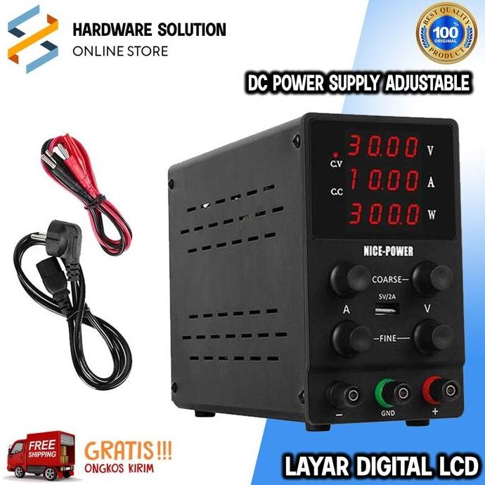 Promo DC Power Supply Adjustable 30V 10A Layar Digital LCD Volt Ampere NICE COD