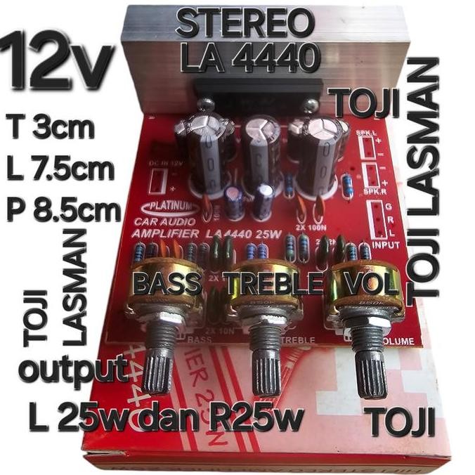 LA4440 12V CAR AKTIF AKTIV SPEAKER PCB KIT STEREO 12 V VOLT LA 4440 KIT PCB MODUL AMPLIFIER AMPLI AU