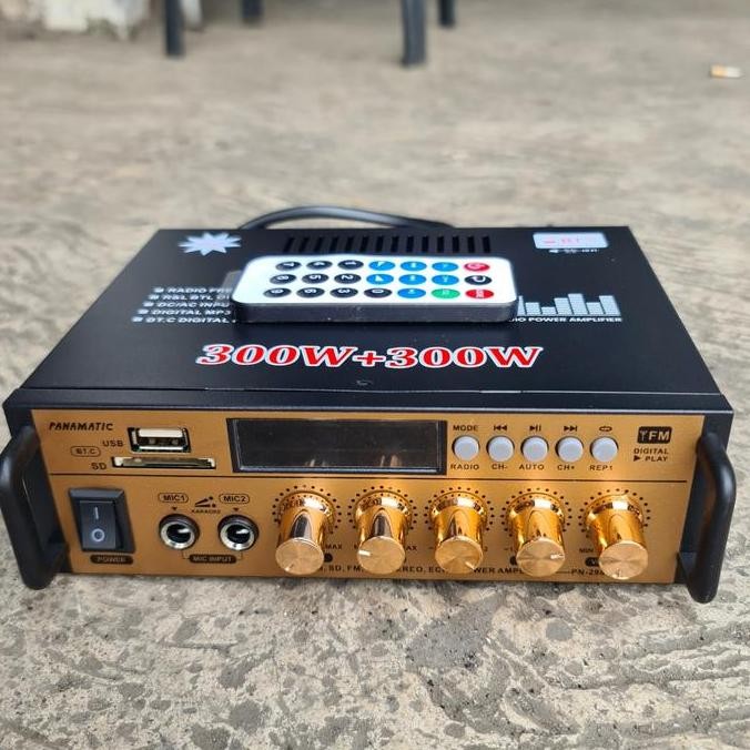 POWER + TONE KONTROL + KIT MP3 PLAYER BLUETOOTH BT MIC ECHO KARAOKE 300W + 300W CONTROL BLUETOOT PEN