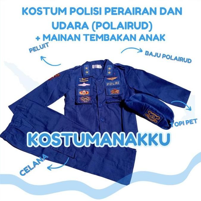 NEW  [KOSTUMANAKKU] BAJU POLISI AIR LAUT UDARA POLAIRUD-KOSTUM POLAIRUD ANAK-SERAGAM PDL POLAIRUD AN