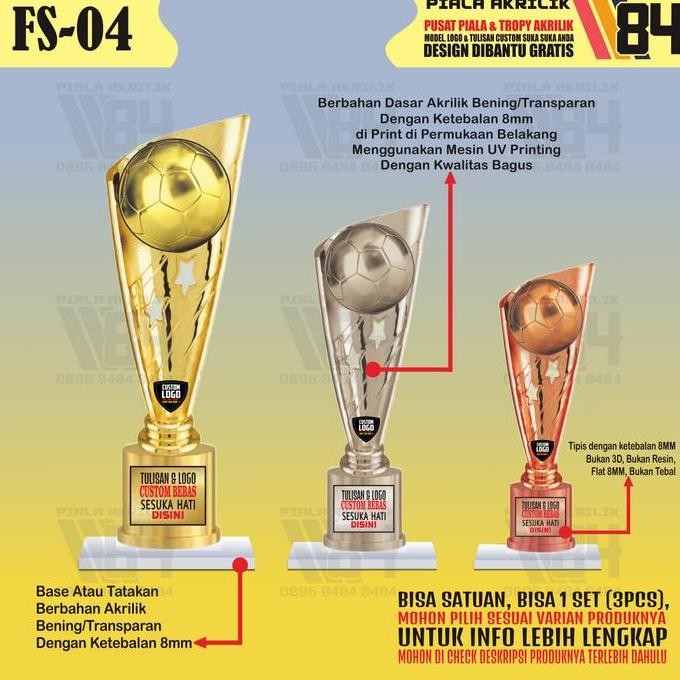 Baru PIALA BOLA, PIALA FUTSAL, PIALA TROFEO, TROPY BOLA, TROPI FUTSAL FS-04