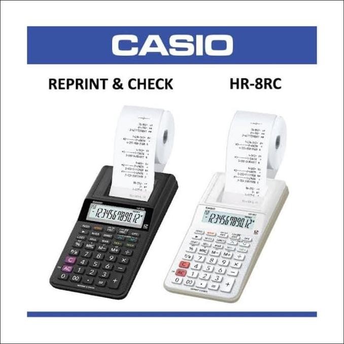 

Readyy!! Kalkulator Printing Kasir CASIO HR-8RC Mini Print Calculator 8 RC